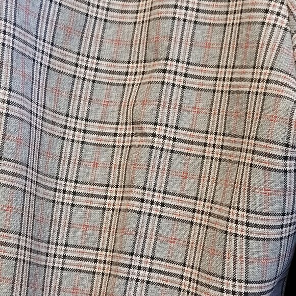 Vintage Plaid Slacks Trousers 70s Retro Black Red Blue 30x32 Flare Leg - Picture 9 of 10